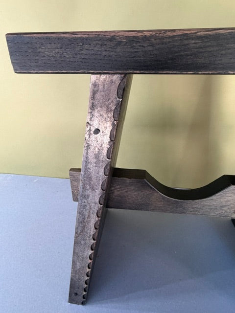 10"x17"x17" Dark Stained Oak Bench