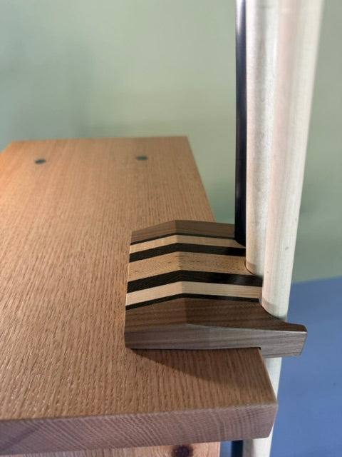 3 Place Hardwood Pool Cue Claw w/ Walnut, Wenge, Hickory and Maple With Bevel Top Design